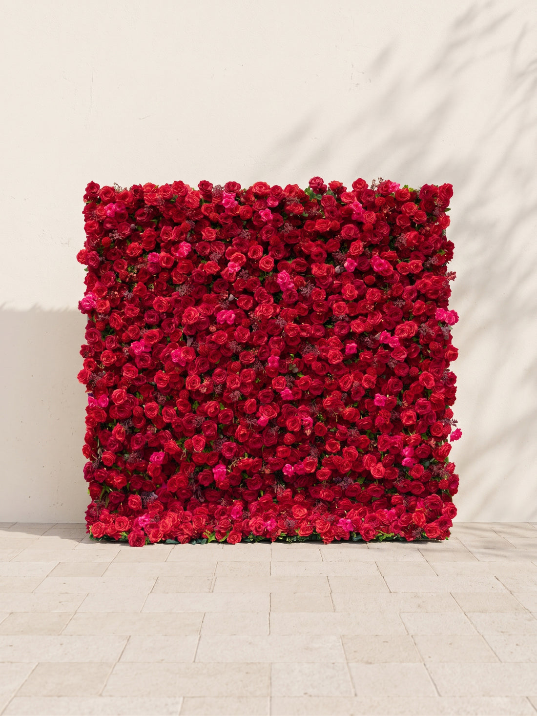 Davilella 5D Fabric Artificial rolling up curtain flower wall — front view