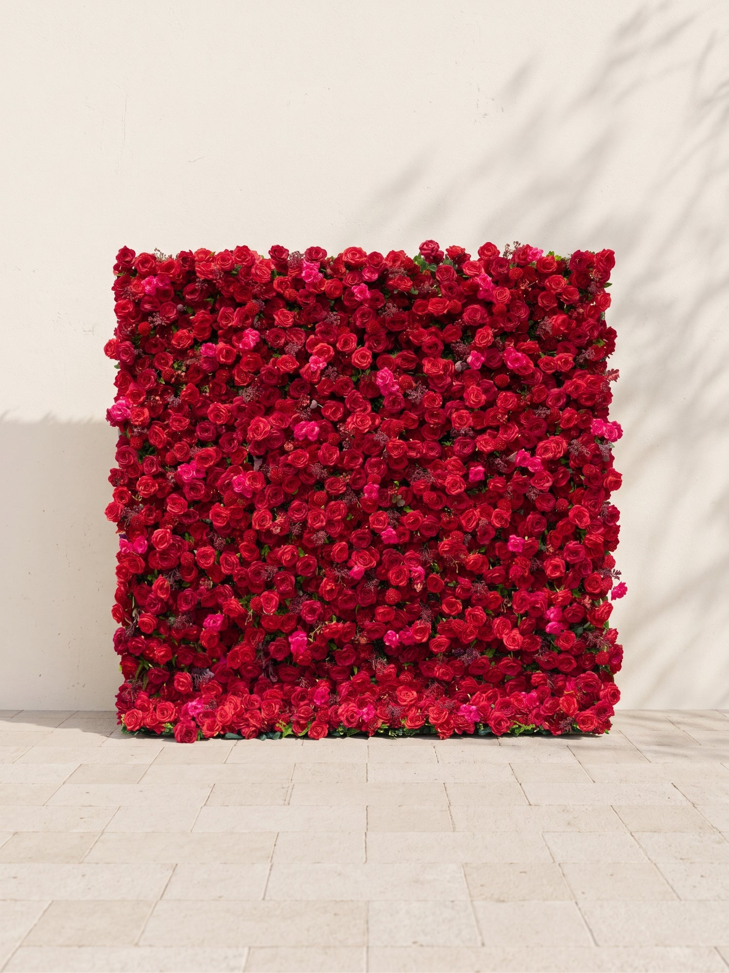 Davilella 5D Fabric Artificial rolling up curtain flower wall — front view