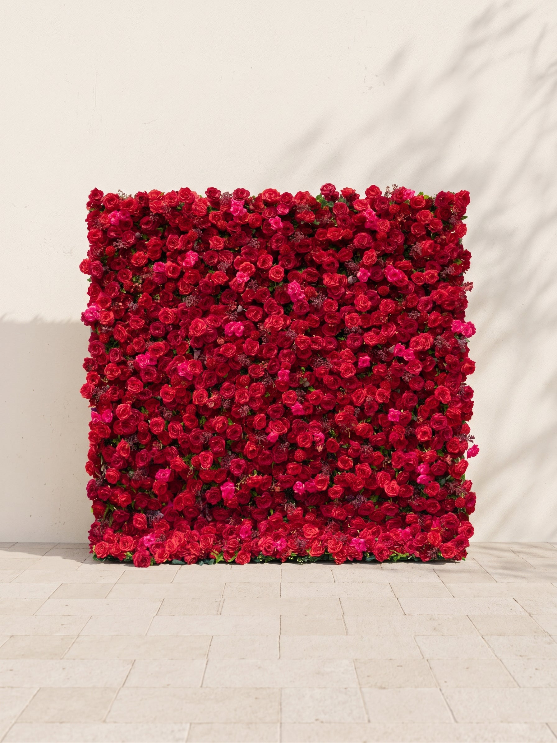Davilella 5D Fabric Artificial rolling up curtain flower wall — front view