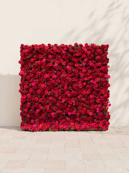 Davilella 5D Fabric Artificial rolling up curtain flower wall — front view