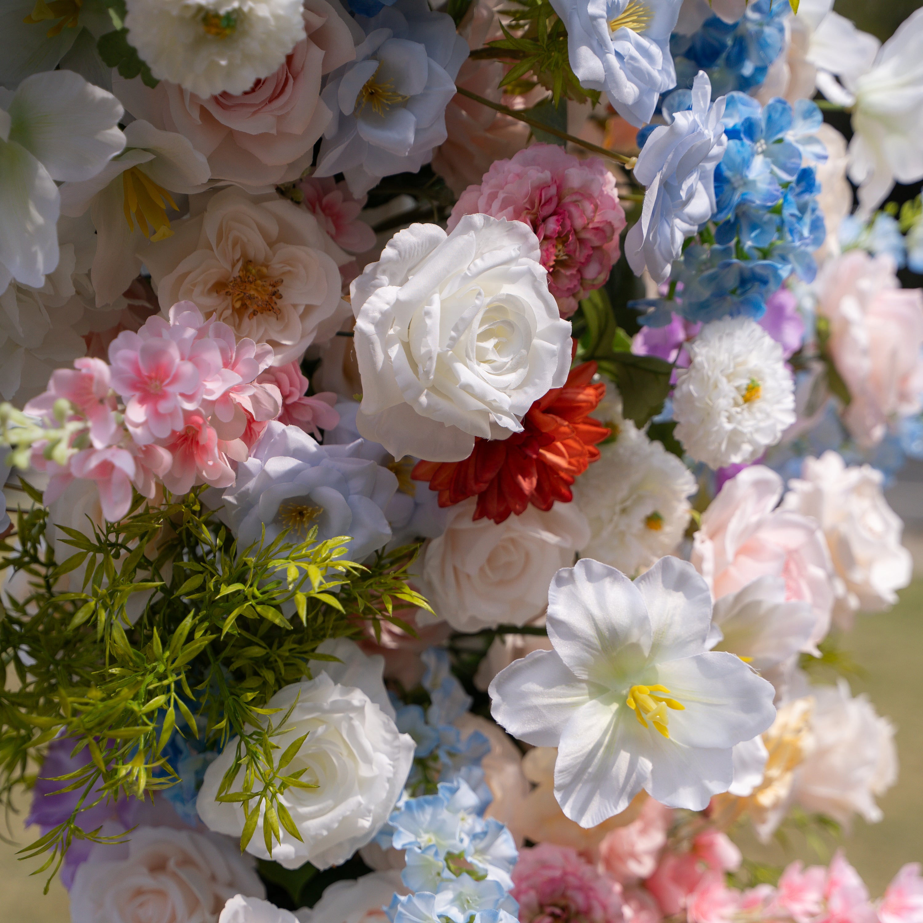 Devi: 2026 Multi-Color Wildflower Arch with Delphinium for Garden Weddings &amp; Parties (Including Frame)