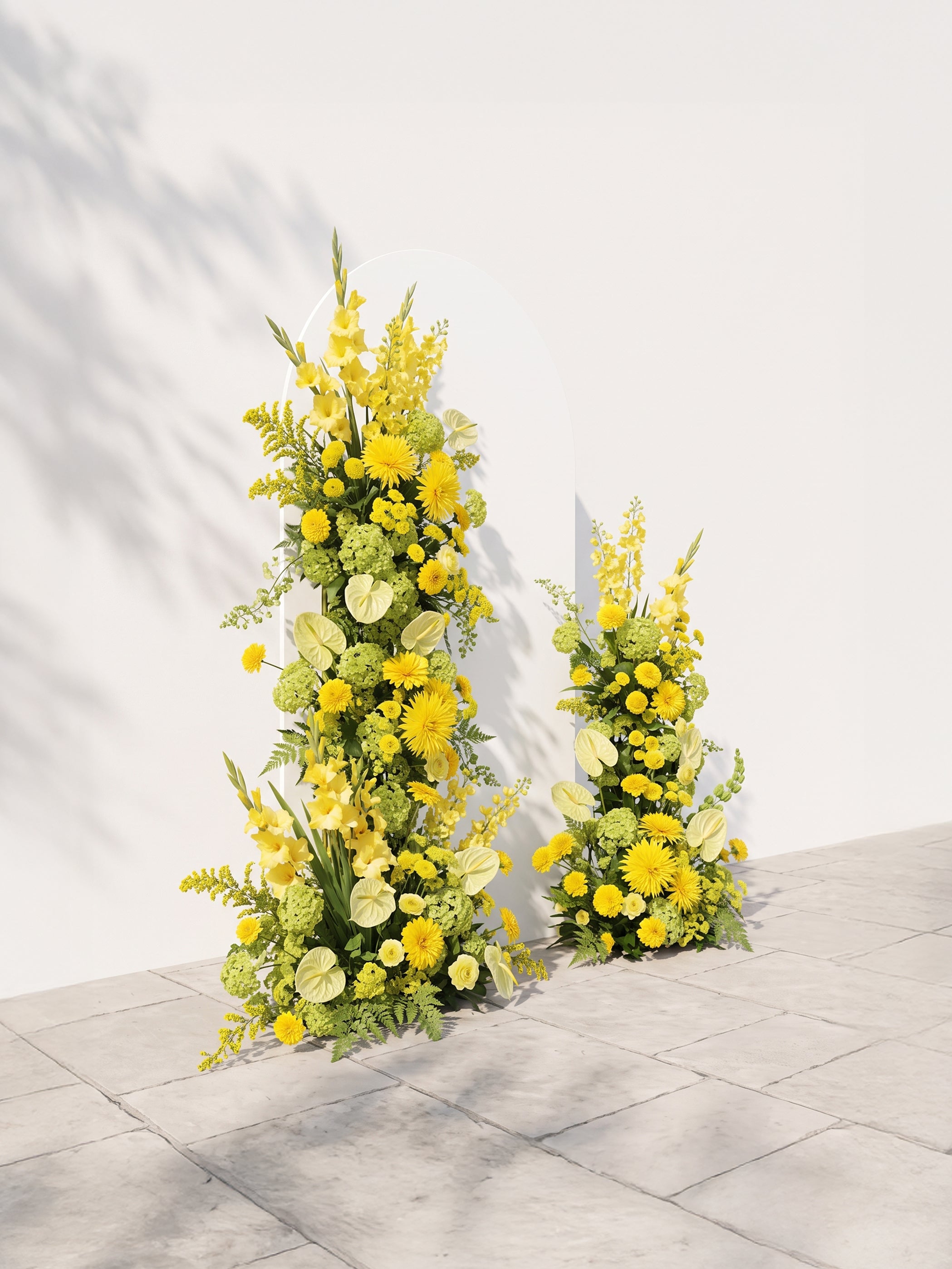Dorlisse:  Wedding Background Arch Pillar Decorative Flower Row Excluding Frame — left view