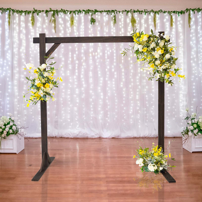 E013: New Heavy Duty Wooden Square Frame Wedding Backdrop Stand Rose Morning