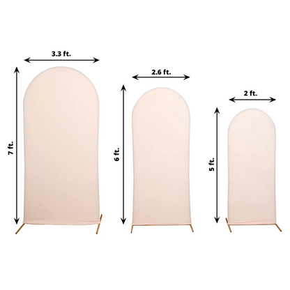 2023 Matte Blush Rose Spandex Fitted Wedding Arch Covers For Round Top Backdrop Stands Rose Morning