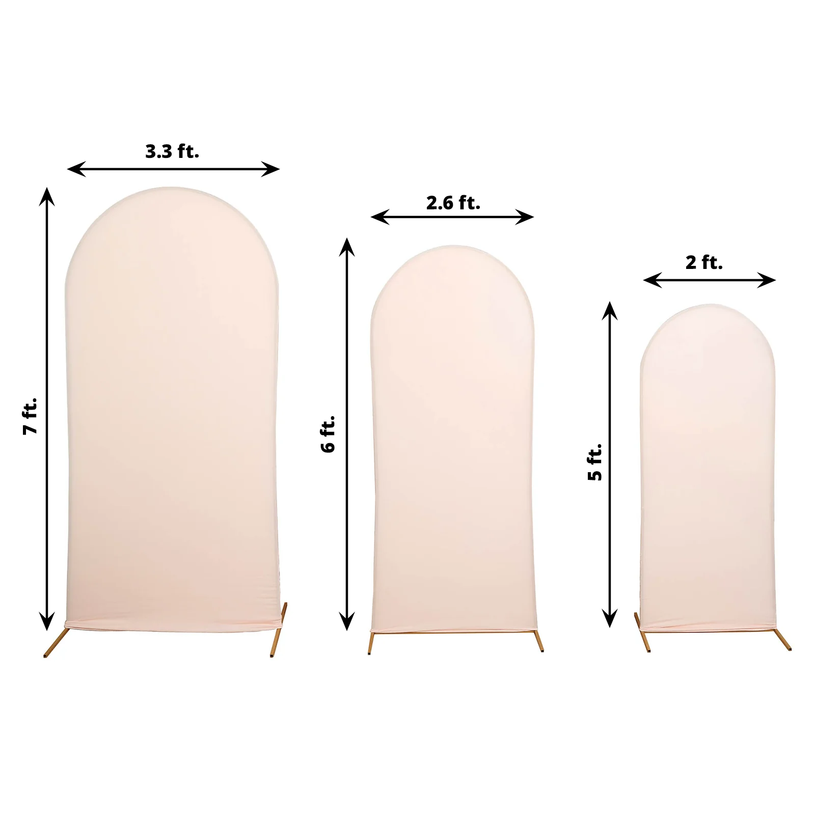 2023 Matte Blush Rose Spandex Fitted Wedding Arch Covers For Round Top Backdrop Stands Rose Morning