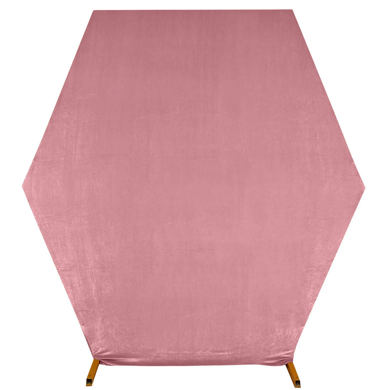 Dusty Rose Velvet Fitted Hexagon Wedding Arch Backdrop Stand Cover Rose Morning