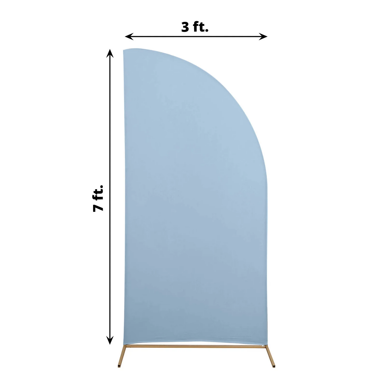 Matte Dusty Blue Fitted Spandex Half Moon Wedding Backdrop Stand Cover Rose Morning