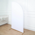 Matte White Fitted Spandex Half Moon Wedding Backdrop Stand Cover Rose Morning
