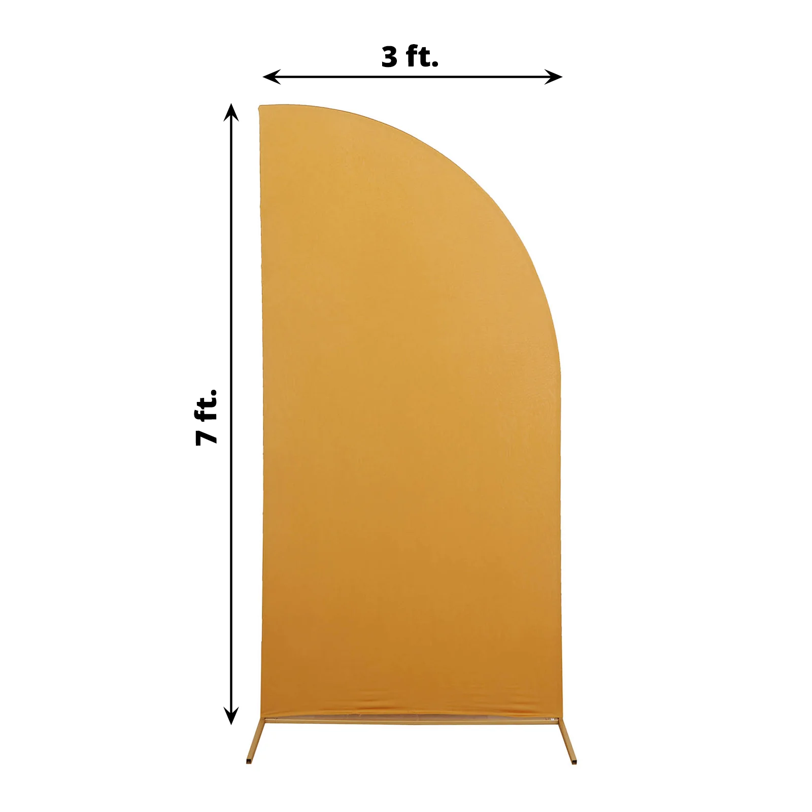 Matte Gold Fitted Spandex Half Moon Wedding Backdrop Stand Cover Rose Morning