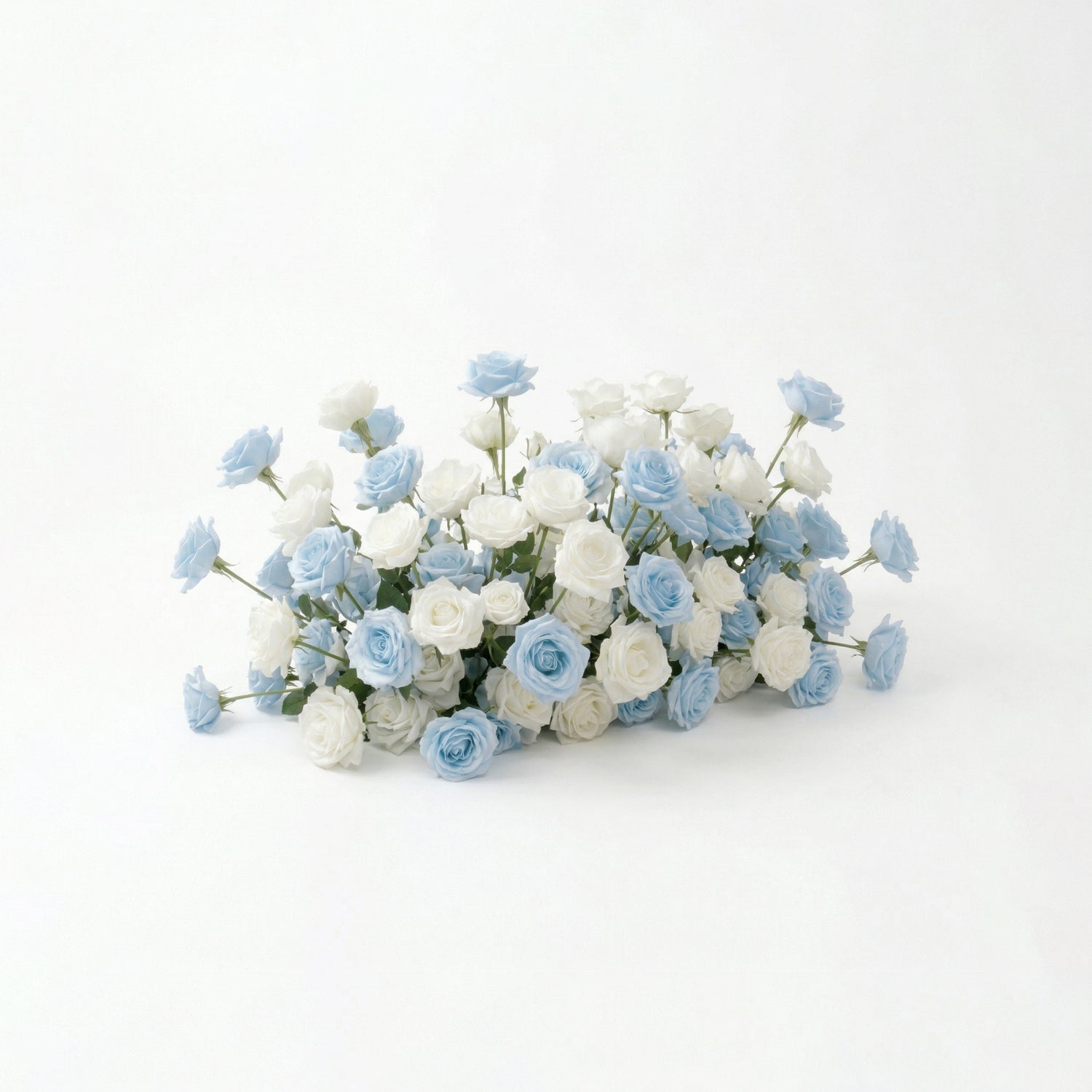 Elaris: Heart-Shaped Baby Blue and White Silk Rose Flower Arch Arrangement for Coastal Weddings &amp; Parties