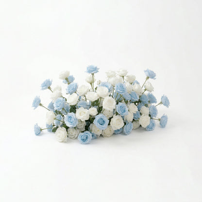 Elaris: Heart-Shaped Baby Blue and White Silk Rose Flower Arch Arrangement for Coastal Weddings &amp; Parties