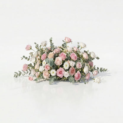 Elowira: Sweet Pink Flower Heart Arch with Lush Greenery for Proposal and Bridal Shower Decor