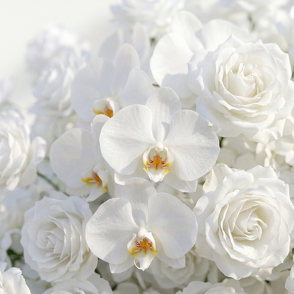 Elvani: Luxury Ivory Heart-Shaped Orchid Artificial Floral Arch Decor for Dreamy Proposals &amp; Weddings