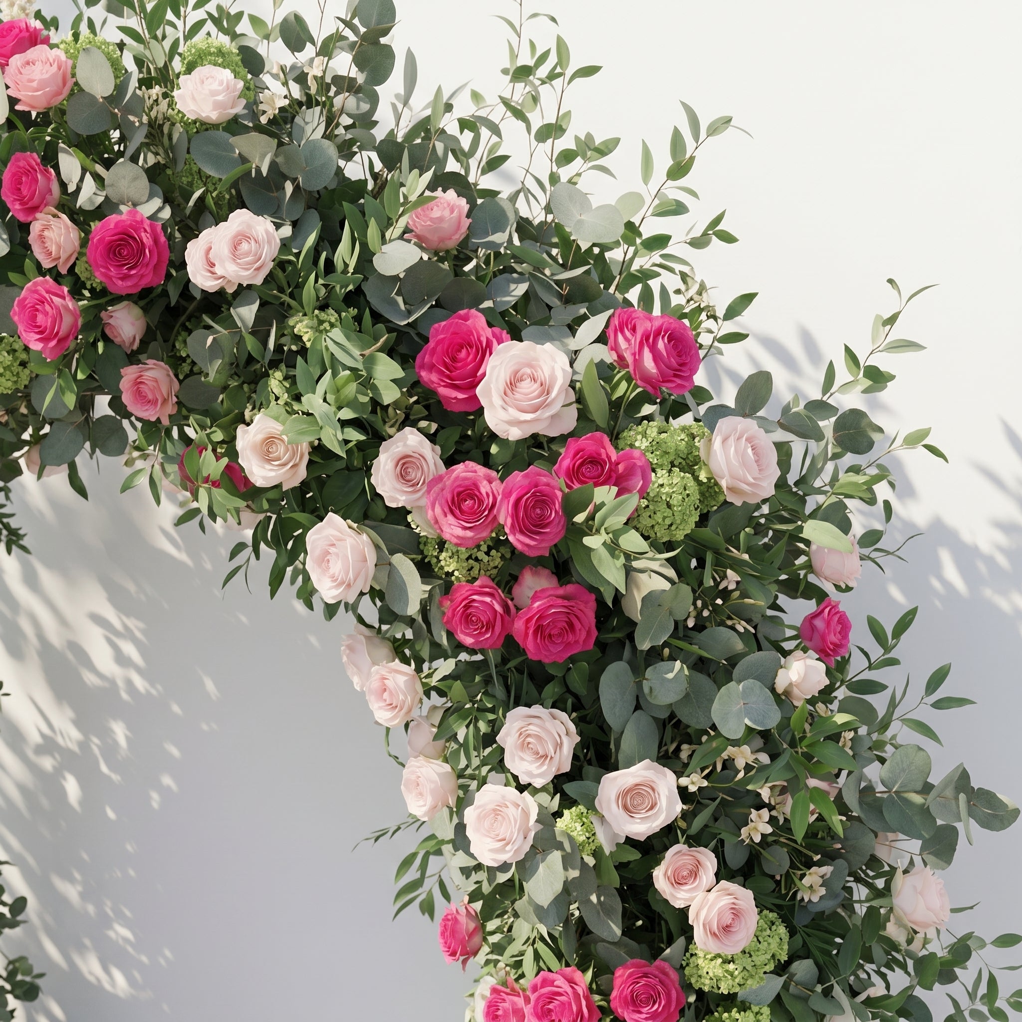 Elvenessa: 2026 New Luxury Floral Arch with Pink Roses and Greenery Flower Arch for Weddings&amp;Events Decoration Incuding Frame