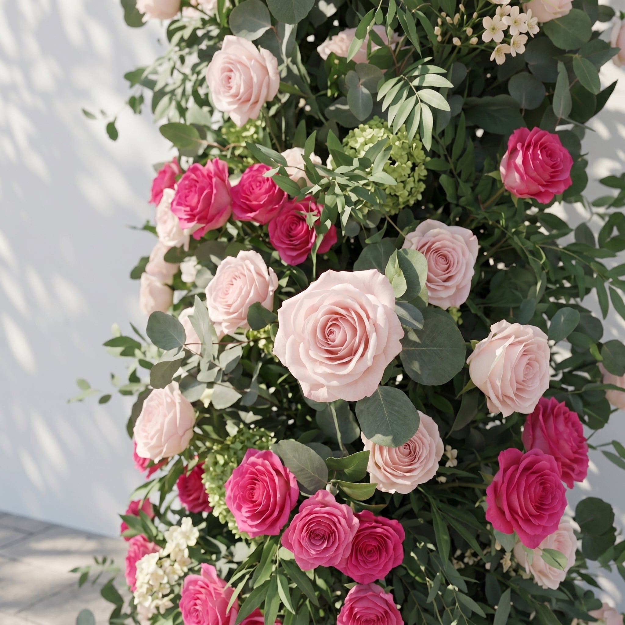 Elvenessa: 2026 New Luxury Floral Arch with Pink Roses and Greenery Flower Arch for Weddings&amp;Events Decoration Incuding Frame