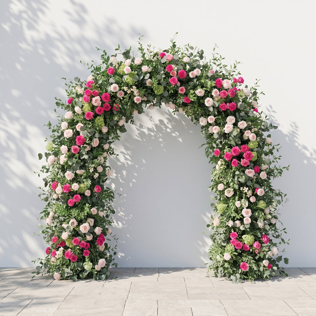 Elvenessa: 2026 New Luxury Floral Arch with Pink Roses and Greenery Flower Arch for Weddings&amp;Events Decoration Incuding Frame