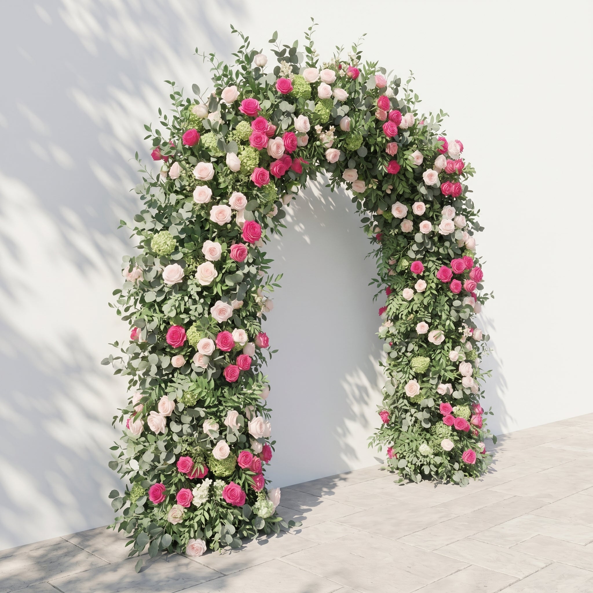 Elvenessa: 2026 New Luxury Floral Arch with Pink Roses and Greenery Flower Arch for Weddings&amp;Events Decoration Incuding Frame