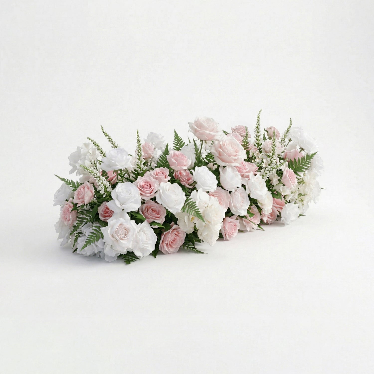 Elysora: Romantic Blush Pink &amp; Ivory Heart-Shaped Floral Arch for Dreamy Wedding Ceremony