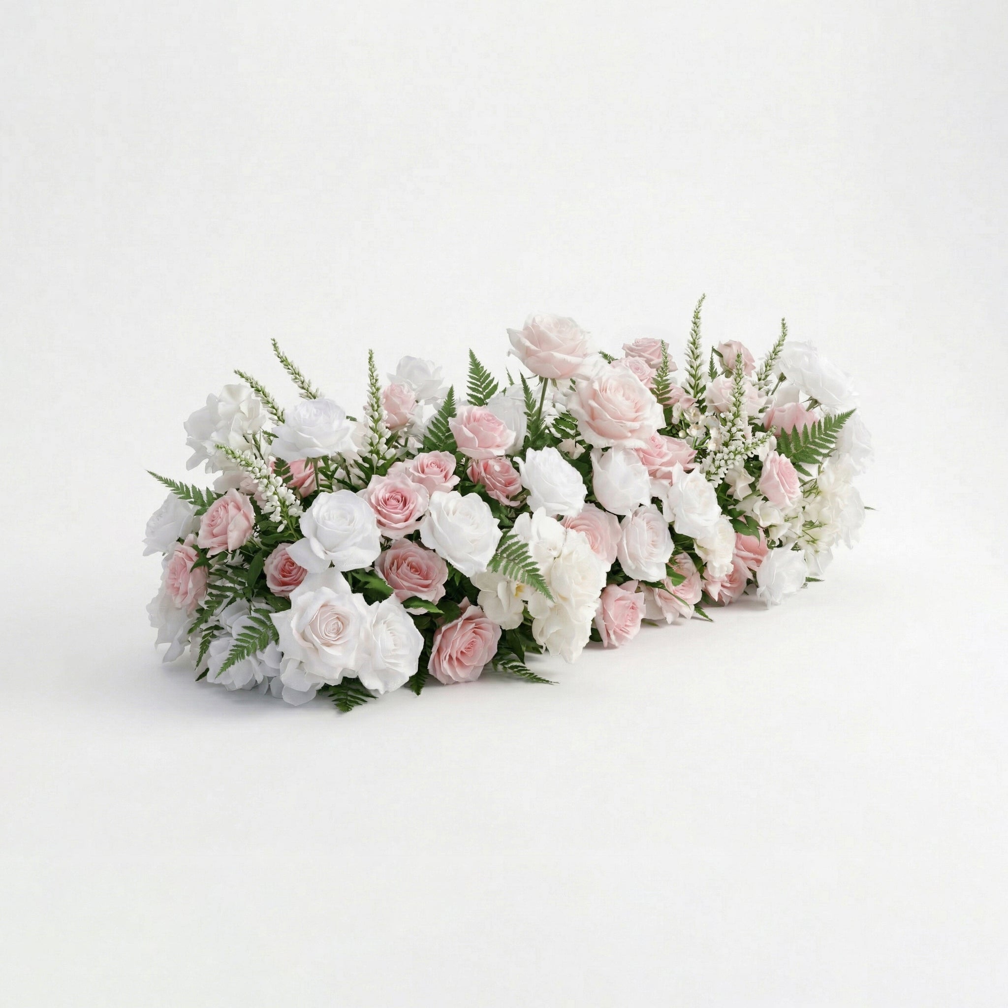 Elysora: Romantic Blush Pink &amp; Ivory Heart-Shaped Floral Arch for Dreamy Wedding Ceremony