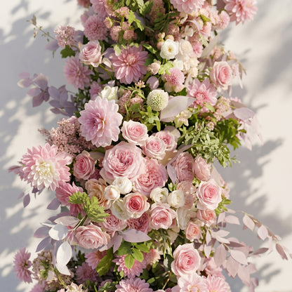 Emberlena: Luxury Muted Purple, Blush Pink &amp; Cream Floral Ground Horn Arch Backdrop Decor Including Frame