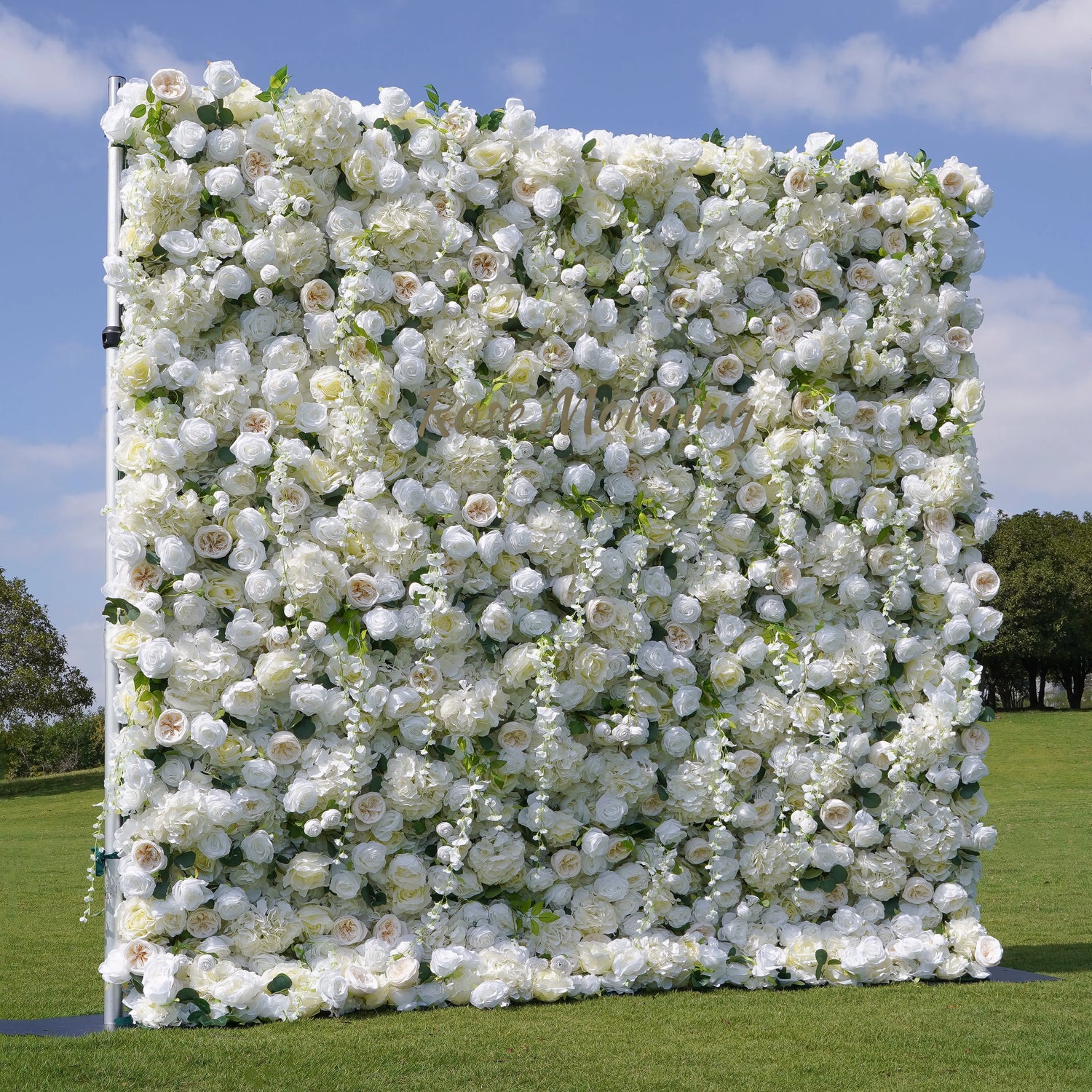 Eve：3D Fabric Artificial rolling up curtain flower wall