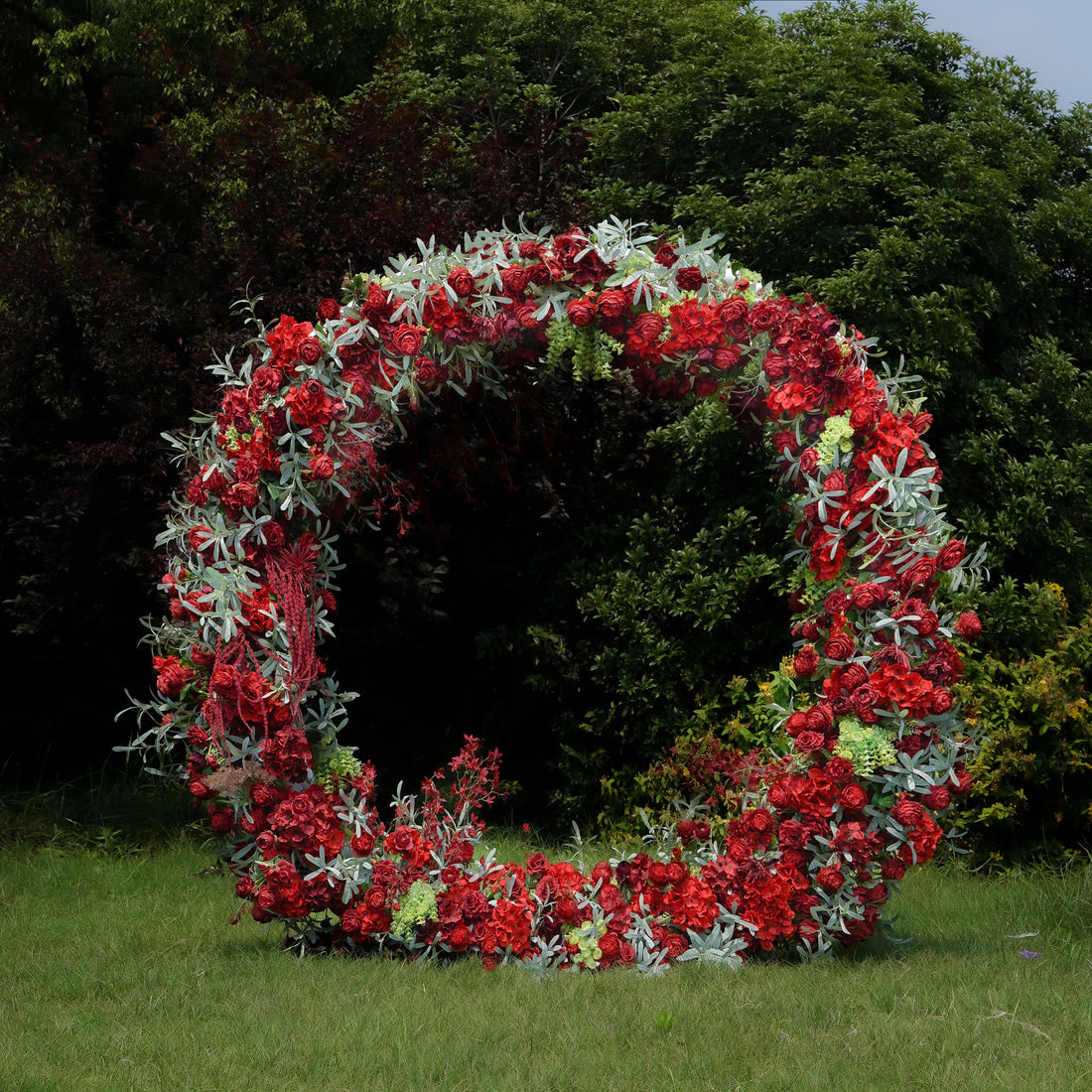 F036:2023 New Wedding Party Background Floral Arch Decoration Including Frame Rose Morning