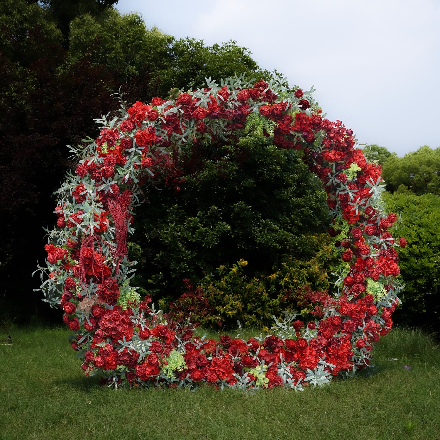 F036:2023 New Wedding Party Background Floral Arch Decoration Including Frame Rose Morning
