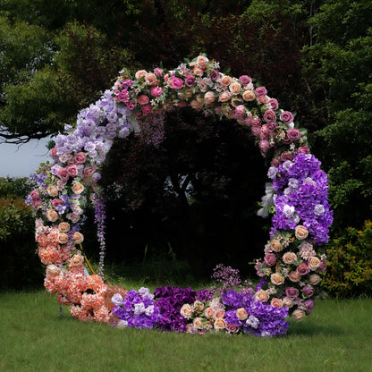 F040:2023 New Wedding Party Background Floral Arch Decoration Including Frame Rose Morning