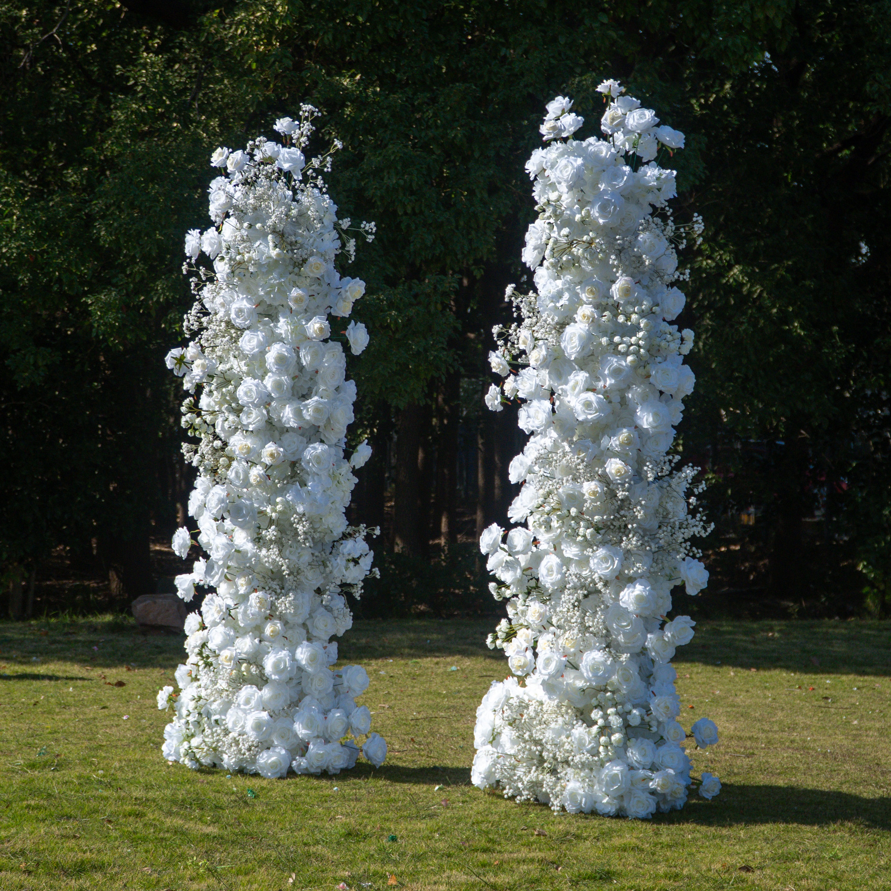 Blessing - White Unique Floral Arch with Frame for Wedding Party Backdrop Decoration