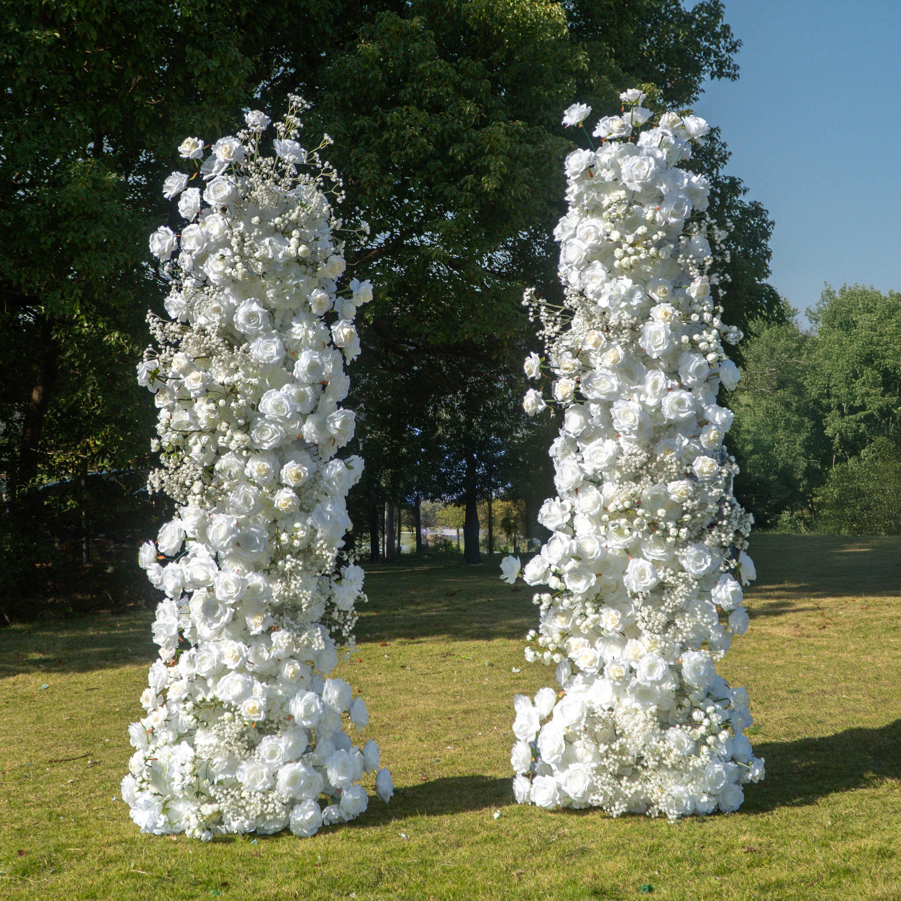 Blessing - White Unique Floral Arch with Frame for Wedding Party Backdrop Decoration
