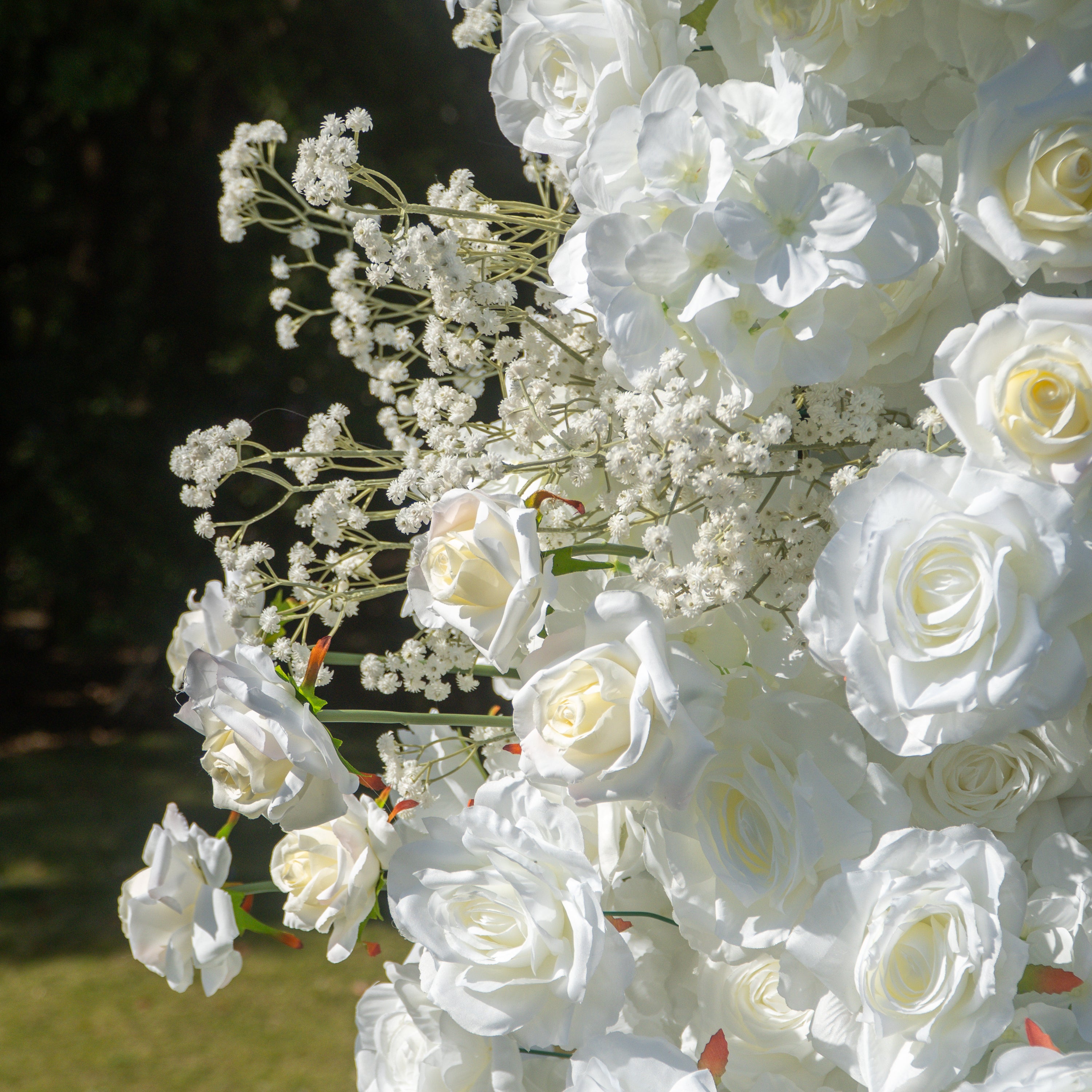 Blessing - White Unique Floral Arch with Frame for Wedding Party Backdrop Decoration