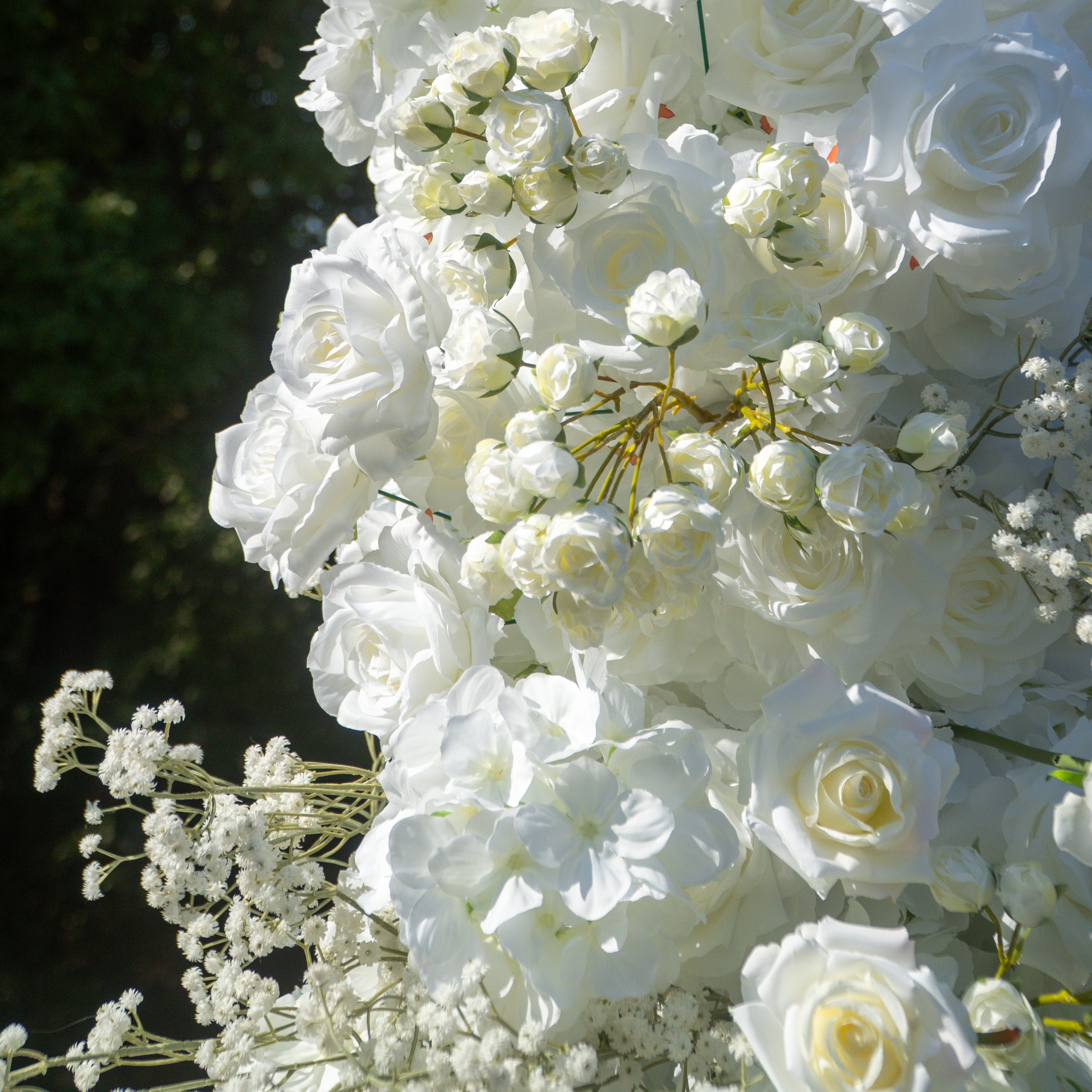 Blessing - White Unique Floral Arch with Frame for Wedding Party Backdrop Decoration