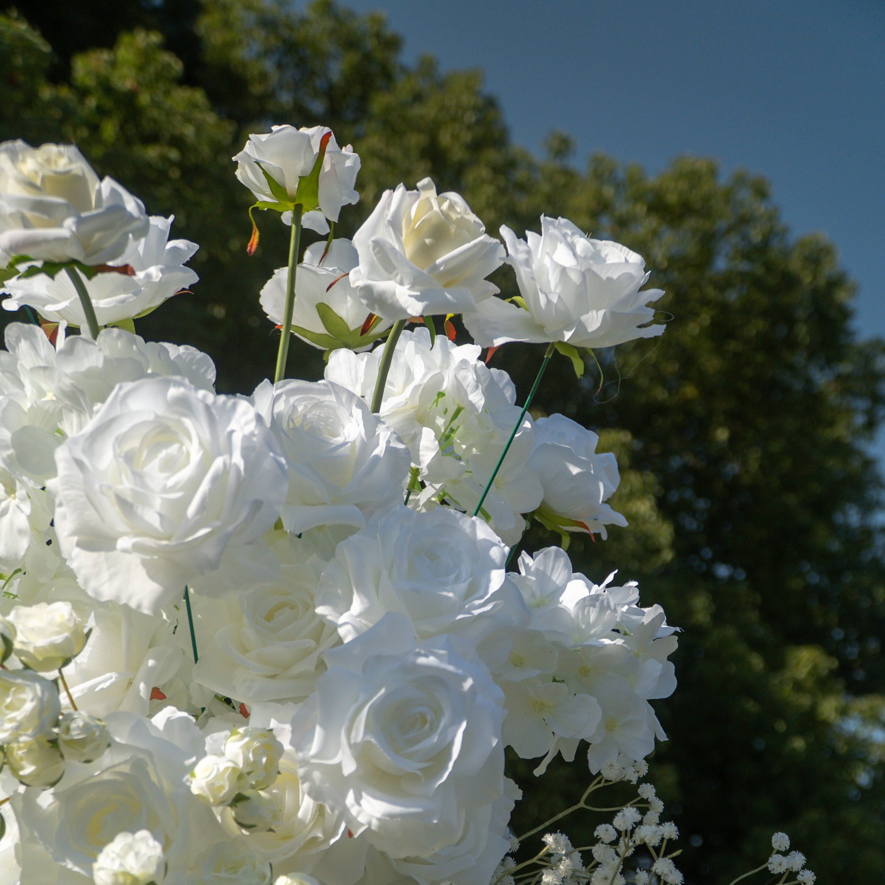 Blessing - White Unique Floral Arch with Frame for Wedding Party Backdrop Decoration