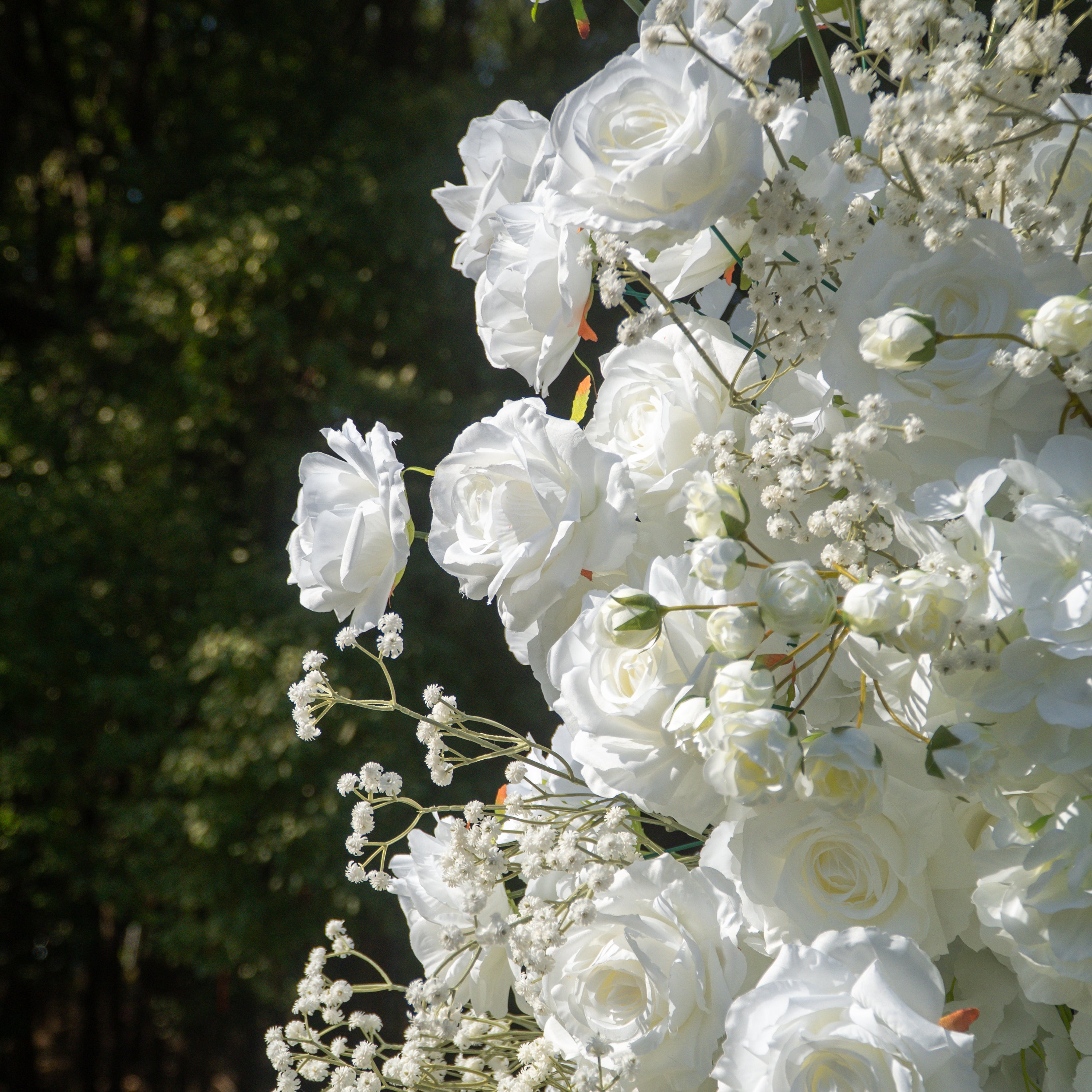 Blessing - White Unique Floral Arch with Frame for Wedding Party Backdrop Decoration