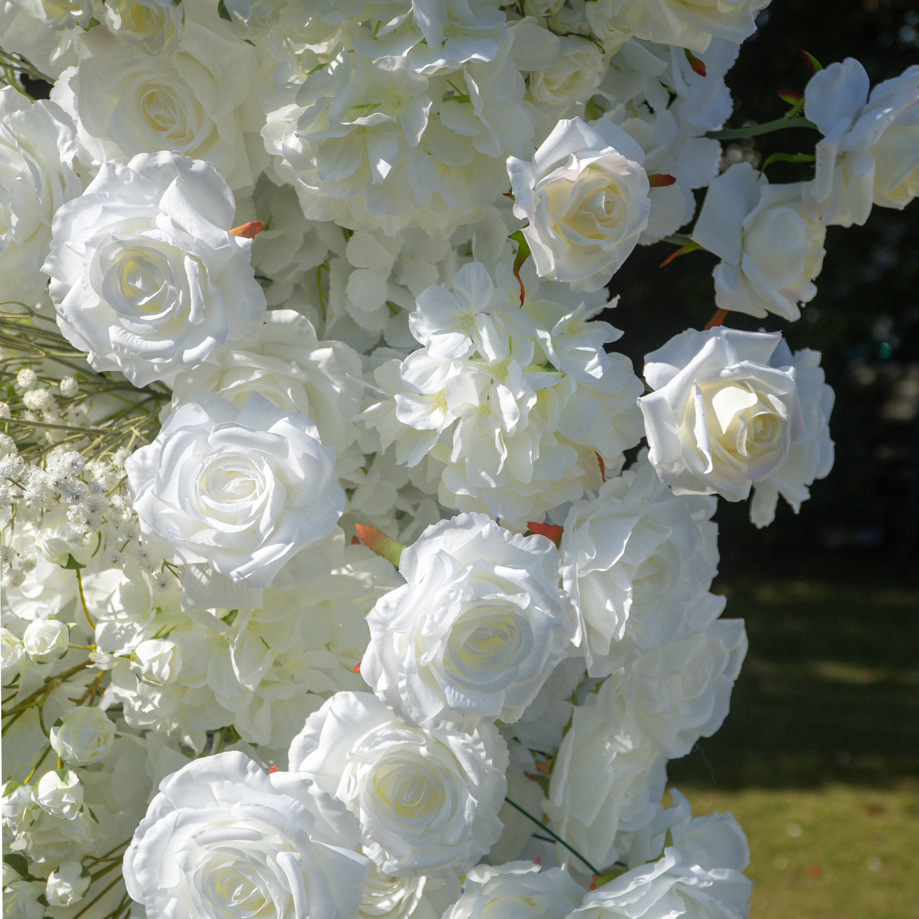 Blessing - White Unique Floral Arch with Frame for Wedding Party Backdrop Decoration