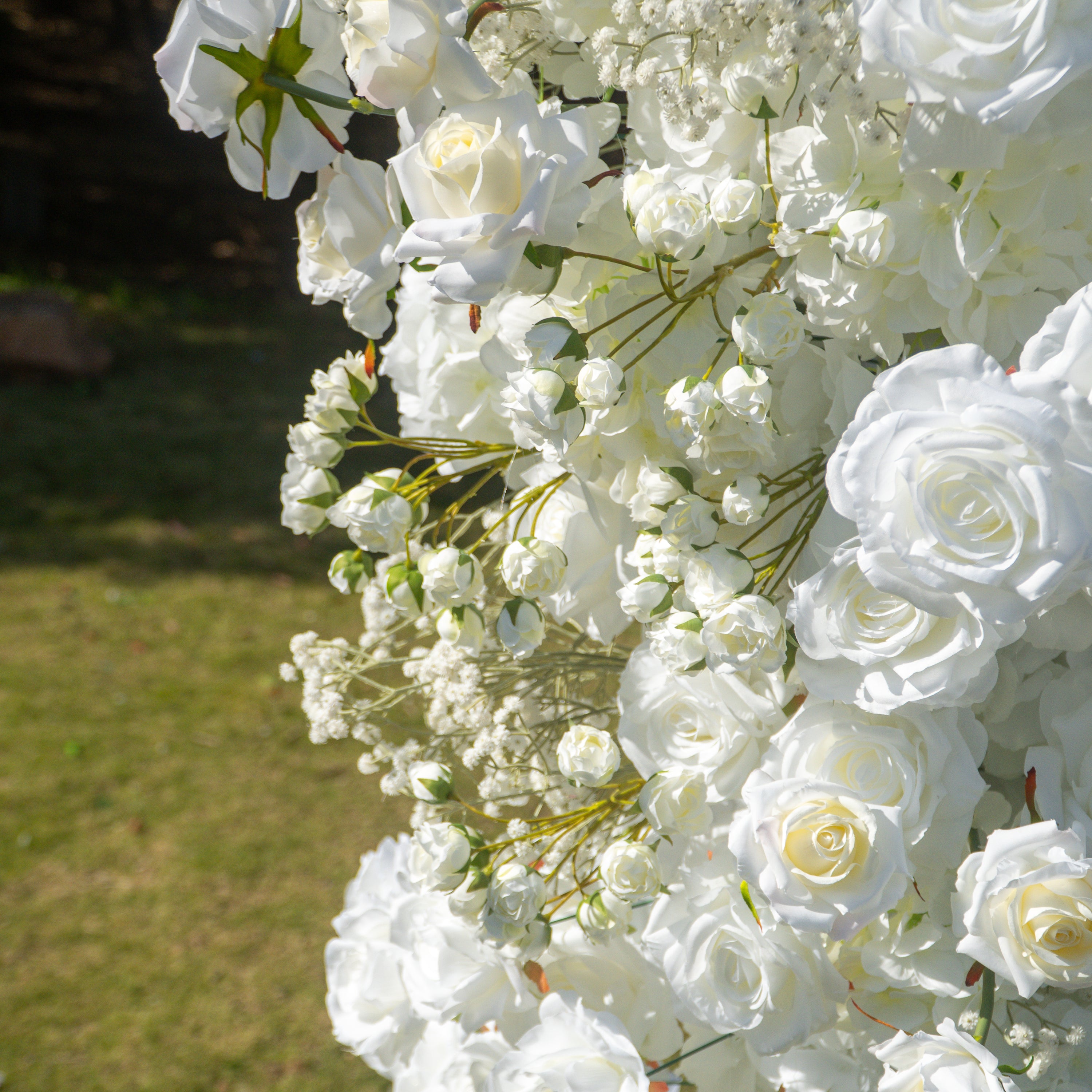 Blessing - White Unique Floral Arch with Frame for Wedding Party Backdrop Decoration