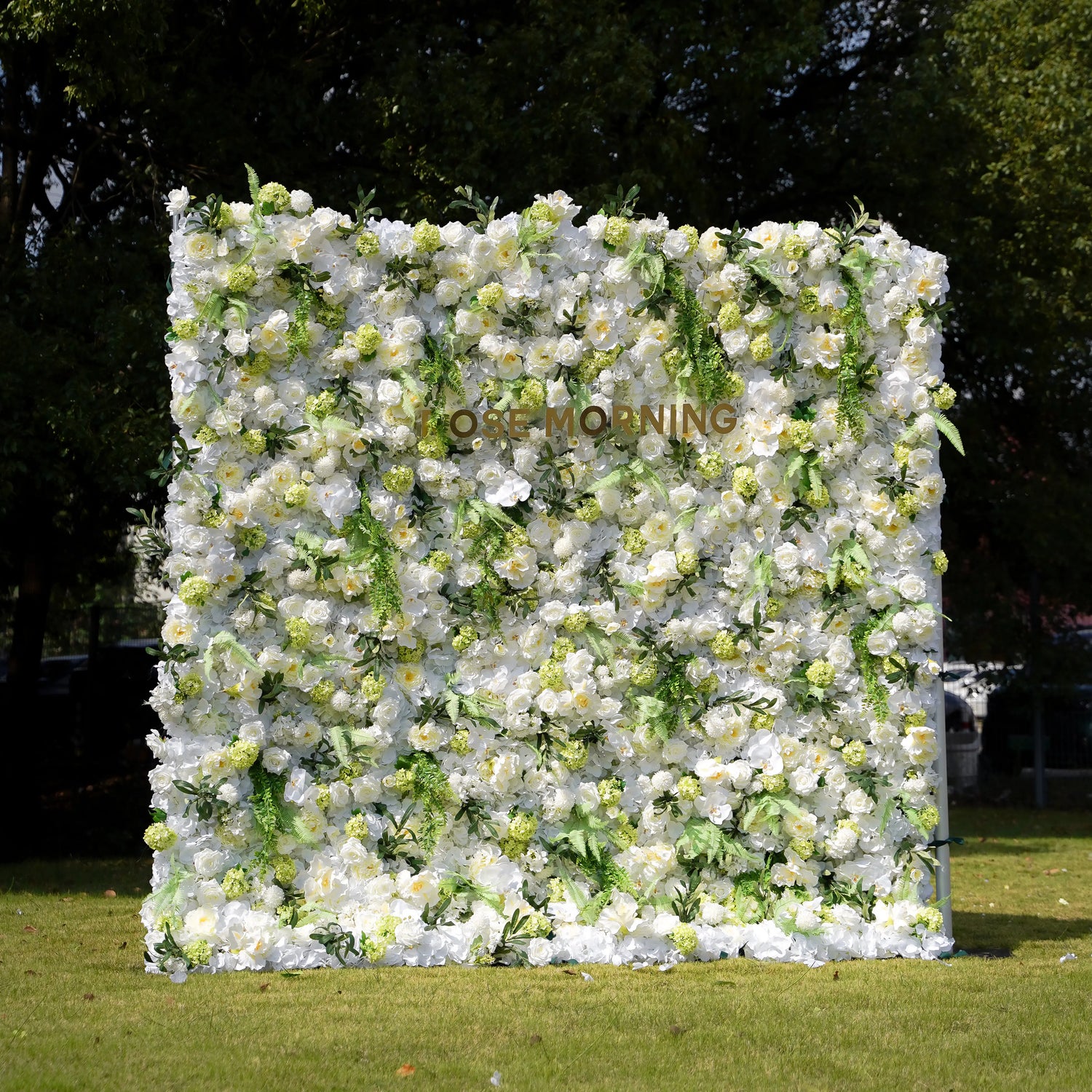 Fairy：5D Garden Series New Fabric Artificial rolling up curtain flower wall Rose Morning