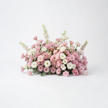 Florien: Heart-Shaped Pink and White Silk Rose Flower Arch Floral Arrangement for Dreamy Weddings &amp; Parties