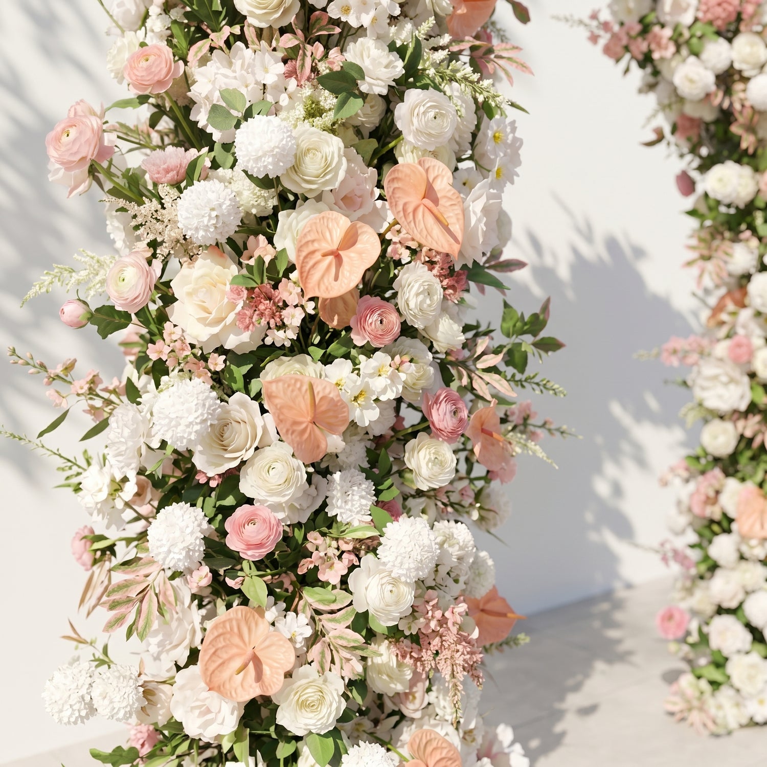 Florina:Luxury White&amp;Pink Flower Arch Horn Arch for Weddings&amp;Event Decor Including Frame florina detail 2