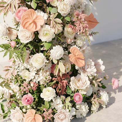 Florina:Luxury White&amp;Pink Flower Arch Horn Arch for Weddings&amp;Event Decor Including Frame florina detail 3