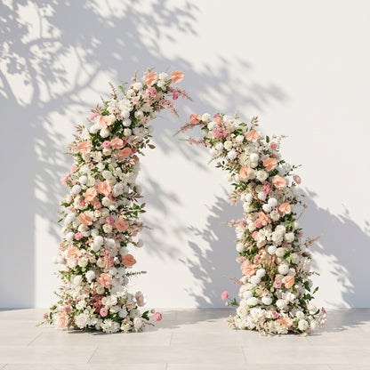 Florina:Luxury White&amp;Pink Flower Arch Horn Arch for Weddings&amp;Event Decor Including Frame florina front