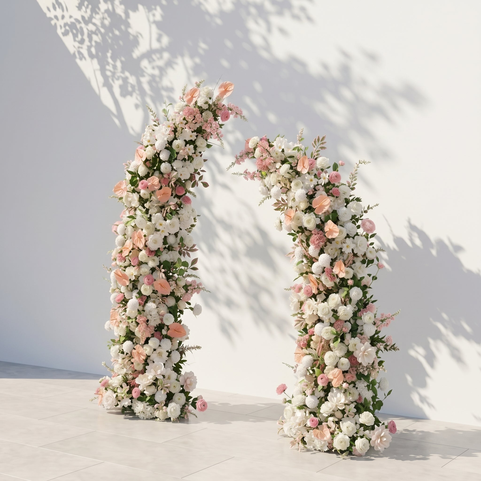 Florina:Luxury White&amp;Pink Flower Arch Horn Arch for Weddings&amp;Event Decor Including Frame florina right
