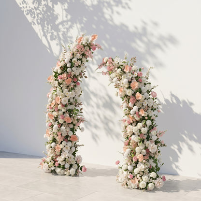 Florina:Luxury White&amp;Pink Flower Arch Horn Arch for Weddings&amp;Event Decor Including Frame florina right