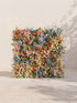 Florlena: 5D Fabric Artificial rolling up curtain flower wall — front view