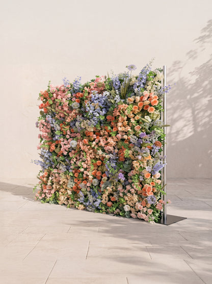 Florlena: 5D Fabric Artificial rolling up curtain flower wall — right view