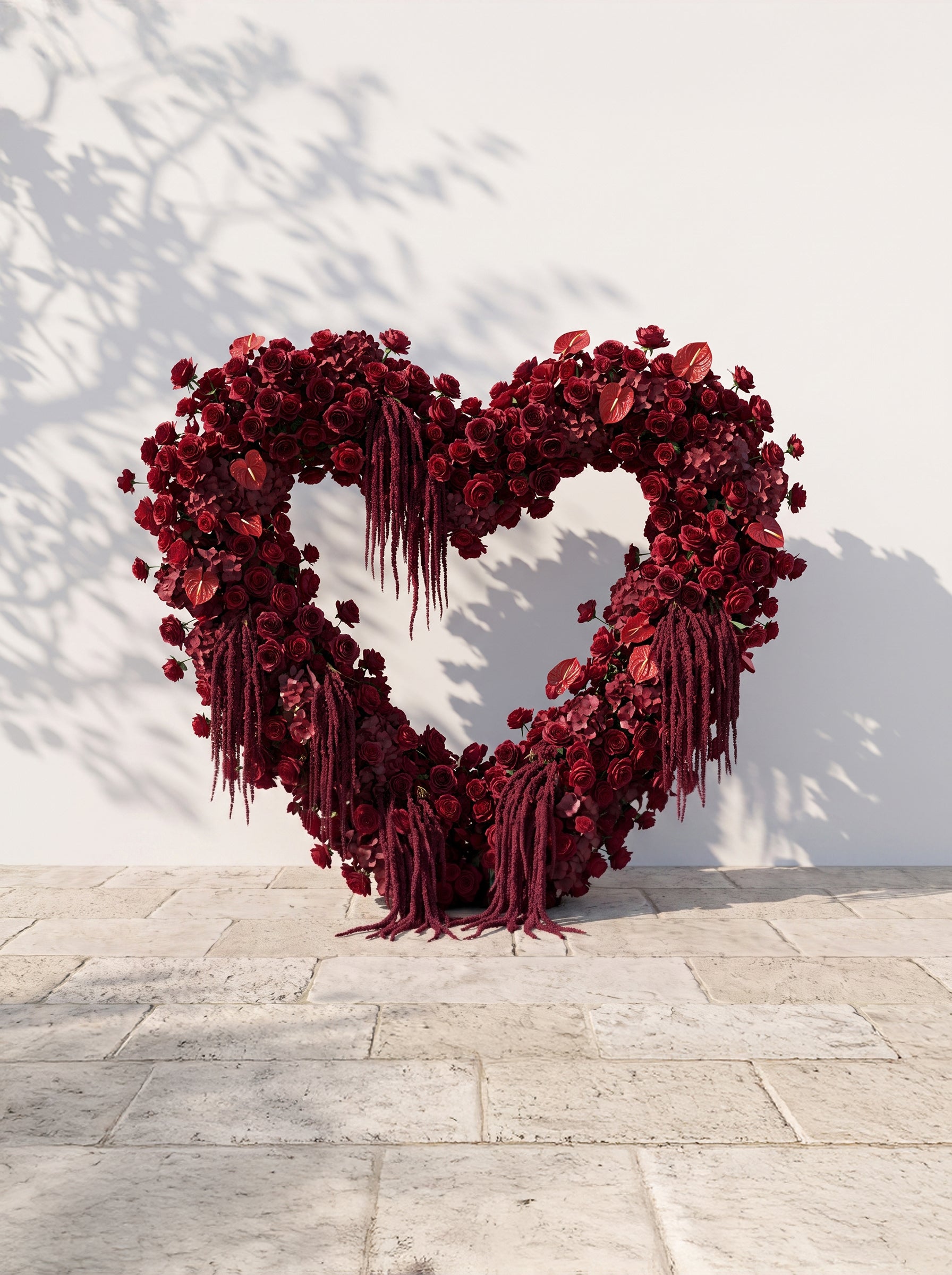 Floryana:  Heart-Shaped Floral Arch for Elegant Garden Wedding &amp; Proposal Party — front view