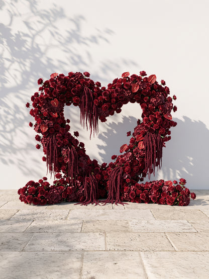 Floryana:  Heart-Shaped Floral Arch for Elegant Garden Wedding &amp; Proposal Party Including 2 Runners