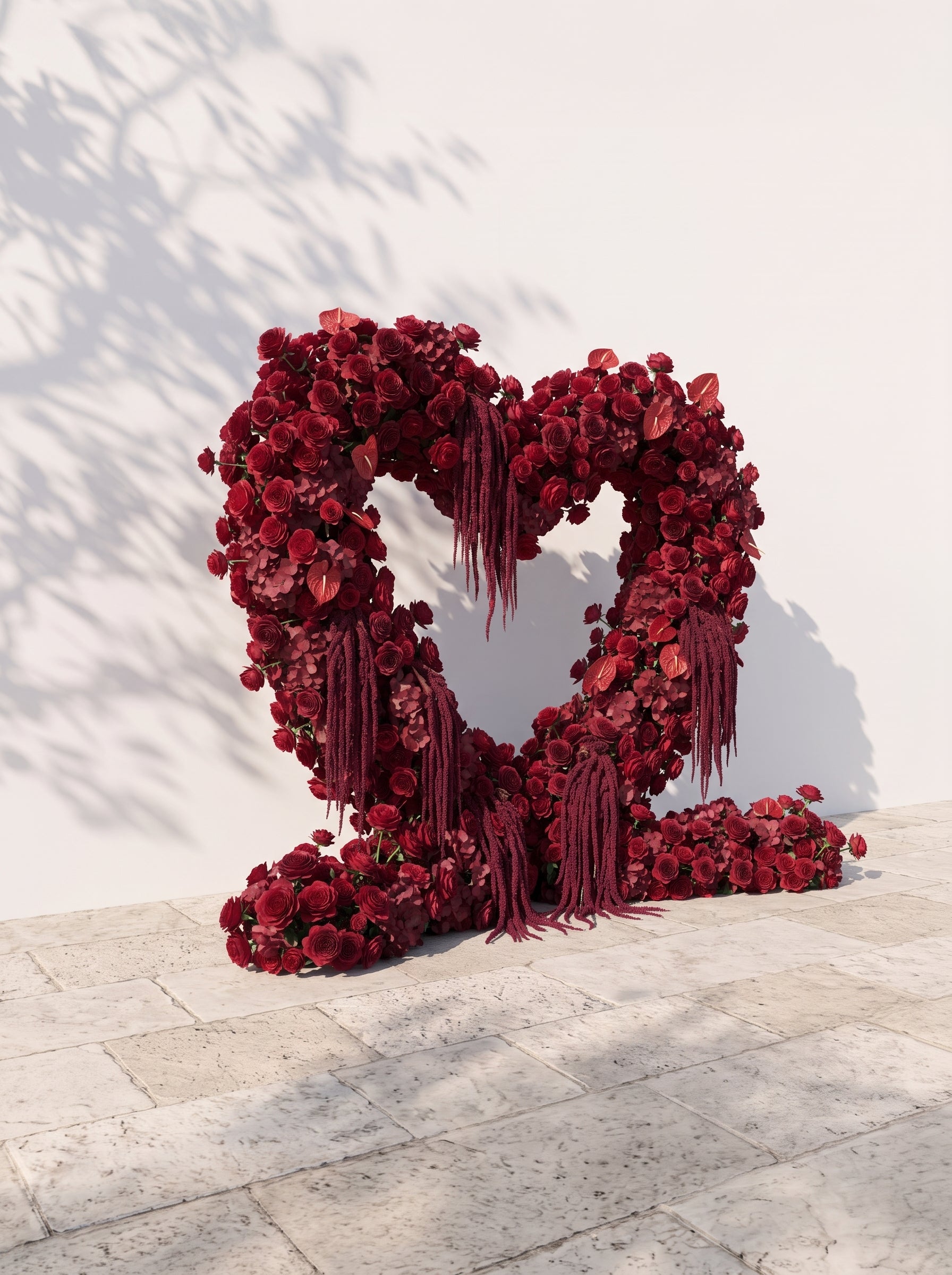 Floryana:  Heart-Shaped Floral Arch for Elegant Garden Wedding &amp; Proposal Party — left view