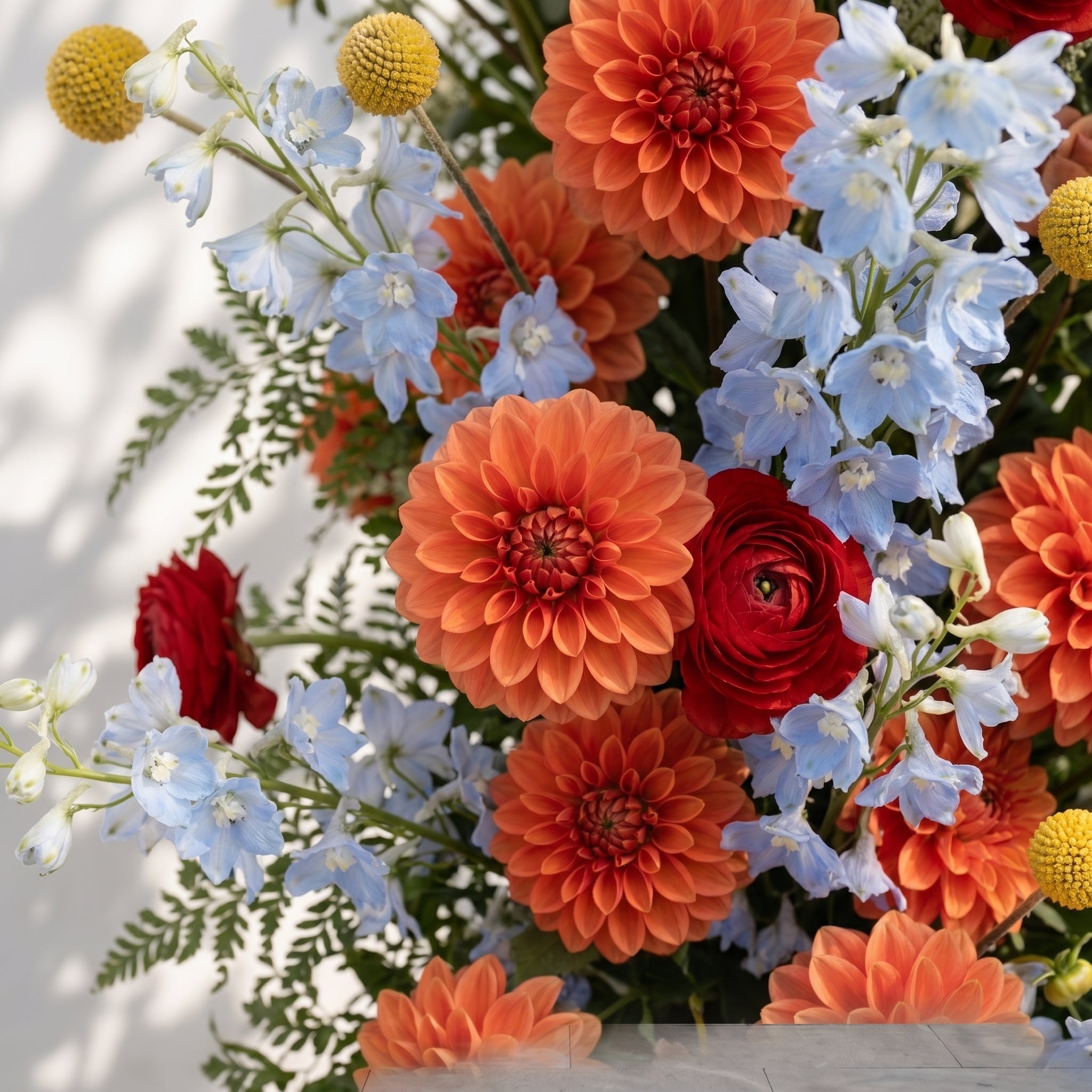 Freara: Heart-Shaped Multi-Color Dahlia &amp; Rose Silk Flower Arch Floral Arrangement for Vibrant Weddings