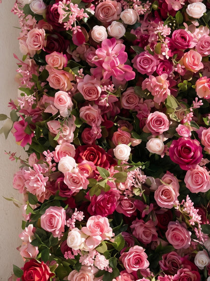 Fuchsia：2026 Luxury 5D Macaron Floral Wall with Greenery Roll-Up Backdrop for Whimsical Bridal Showers